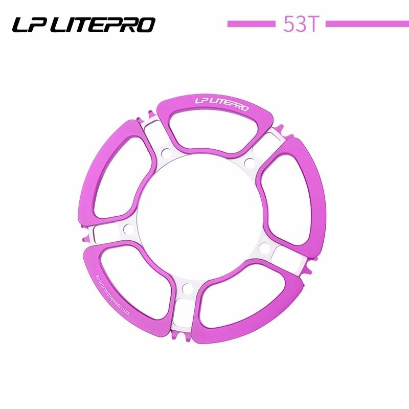 

Складная велосипедная звездочка Litepro, 53, 56, 58 зубцов, 130 Bcd, корона, кольцо для велосипедной цепи, звездочка, ротор, шатун, велосипедная корона LP Purple 53T