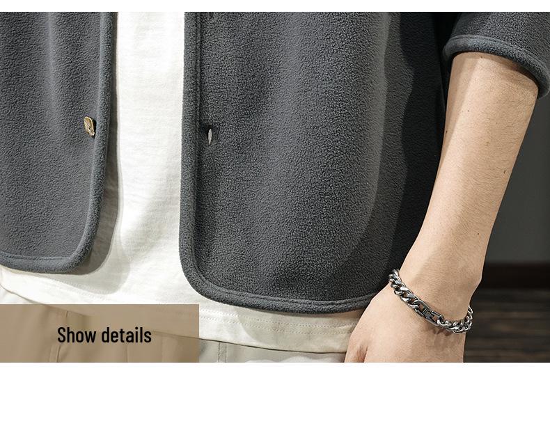 2025 Winter Men's American-Style Heavyweight Fleece Warm Jacket - Trendy, Loose, Plus Size Outerwear for Autumn/Winter.