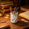 Desk Pen Organizer Flame Shape Holder, 3D Printed Hollow Pencil Cup, Stationery for Students Decorative Desktop Makeup Brush, Office, School Supplies
