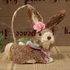 Künstliche Strohdekoration Gefüllte Eier Tierfigur Puppenskulptur für Frühlingsfest Gartentisch
