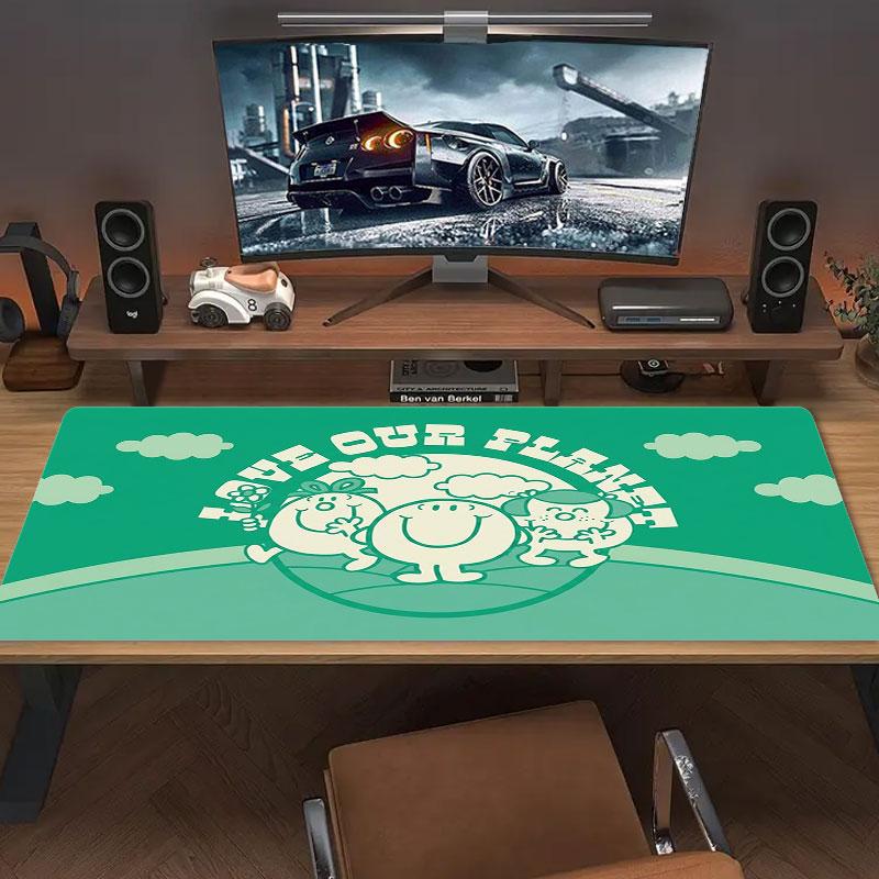 Mr. Men Little Miss Large Size Mouse Pad Large Gaming Table Cushion Non-slip Laptop Tablet Big Mousepad XXL Mat Mini PC Playmat With Lock edge