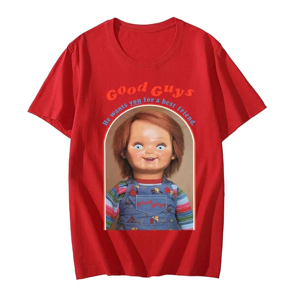 Neue Chucky Baumwoll-T-Shirts Anime Grafikdruck Damen Mode Lässig Kurzarm-T-Shirt Harajuku Unisex T-Shirts Oberteile Kleidung