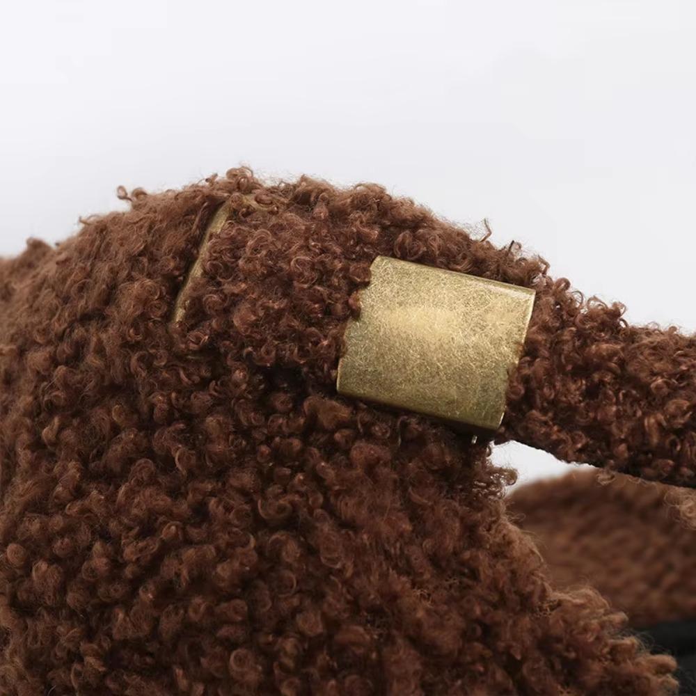 Fashion Plush Baseball Hat Women Couple Cap New Lamb Wool Baseball Cap