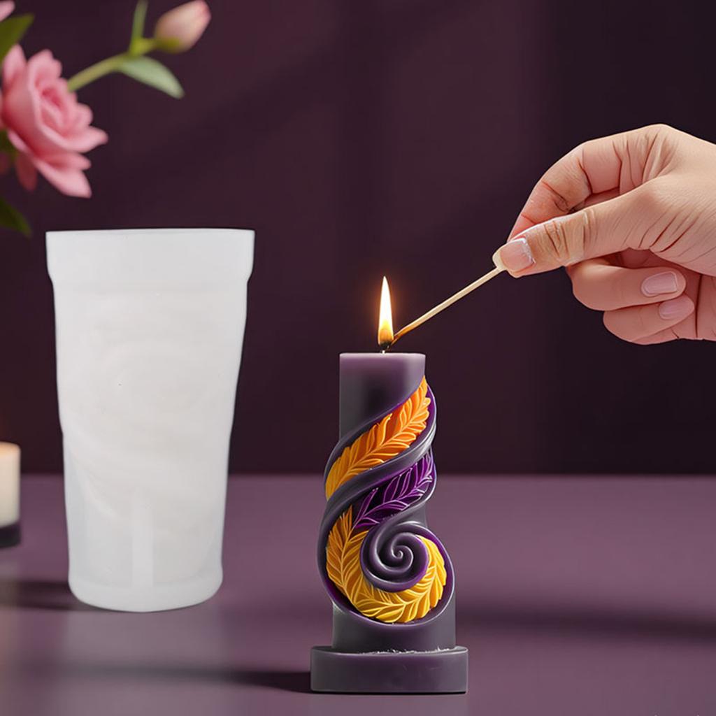 Wheat Candle Silicone Molds for Epoxy Resin Handmade Candle Soap Cylinder Silicone Mould for Home Decoration