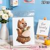 New New 2Pcs Cute Puppy Sticker 3D Soft Belly Squeezeable Sticker DIY Phone Case Home Decoration Decompression Gift For Friends