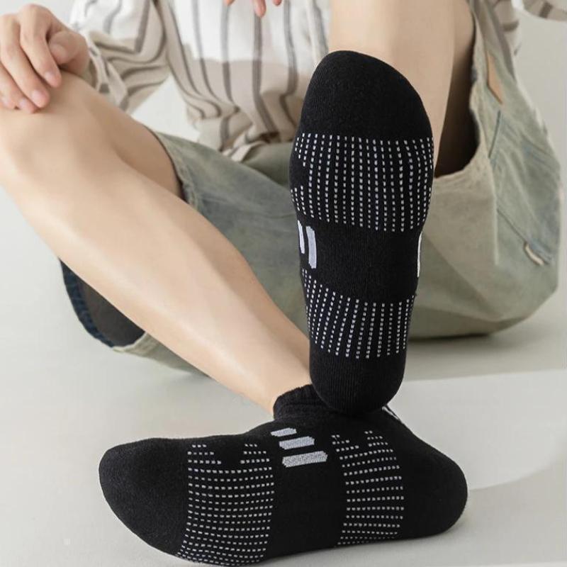 5/10 párů Pánské sportovní bavlněné ponožky Ponožky ke kotníku s nízkým pasem Absorpční pot Prodyšné ponožky Lot