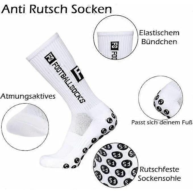 3 Pairs Non-Slip Socks, Men's Women's Sports Socks, Breathable Sock, for Basketball Trekking, Cycling, Rugby Yoga, White