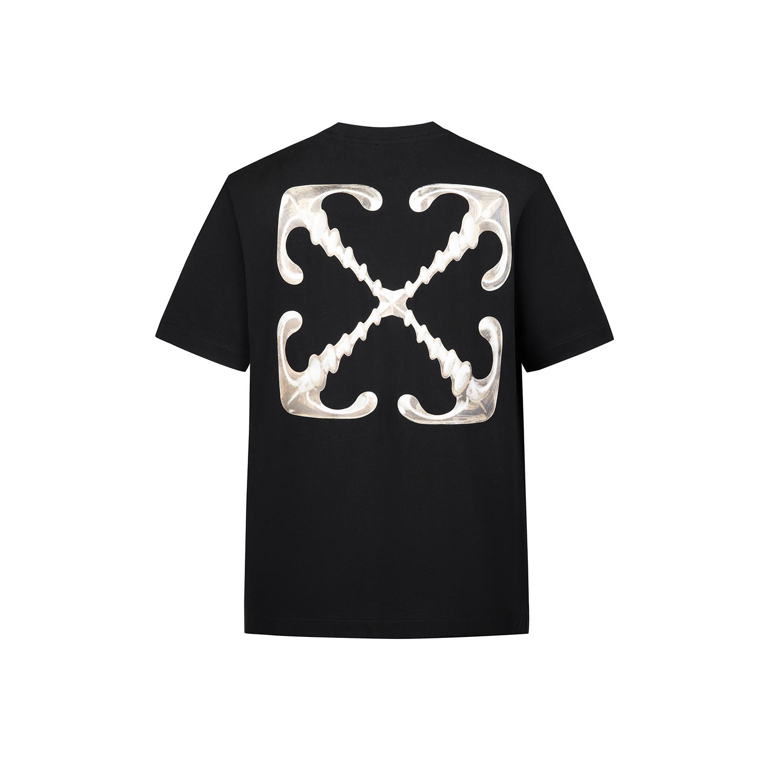 Off-White Liquid Metal Arrow Print Fashion Light Luxury Trendy Versatile T-Shirt Unisex T-Shirt OFFTEGSEA173Q XS