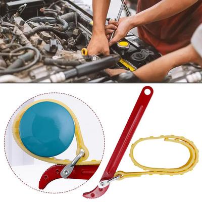 8/12 Inch Adjustable Oil Filter Puller Belt Wrench Car Filter Automobile Steel Fuel Tool Strap Chain Handle Repair Spanne O D4f1