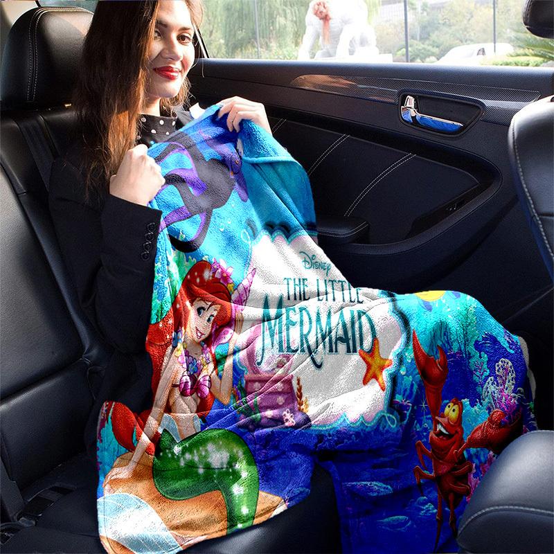 Coperta Cartoon La Sirenetta, Coperta Calda Corto Peluche Carina, Decorazione Casa Soggiorno Divano Quattro Stagioni Viaggio