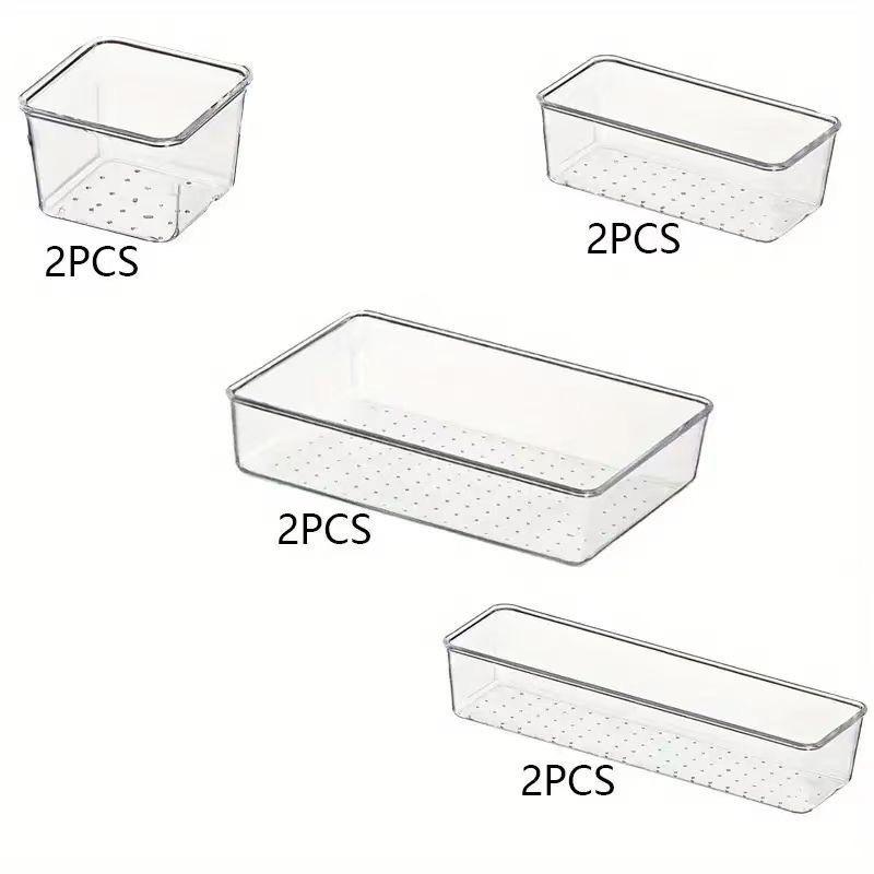Transparent Desk Organizer with Compartments - Thickened Plastic Drawer for Small Items Storage