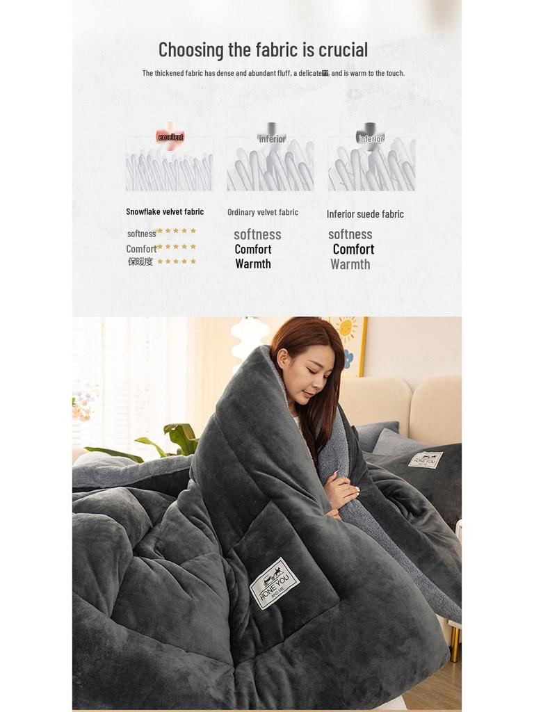 Thickened Winter Coral Fleece Blanket with Snowflake Design for Dormitory Mattresses