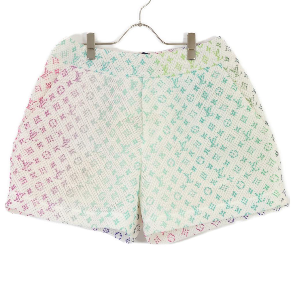 Louis Vuitton RM221 KD2 HMP83W Gradient Monogram Mesh Shorts Bottoms 42 whiteUsed