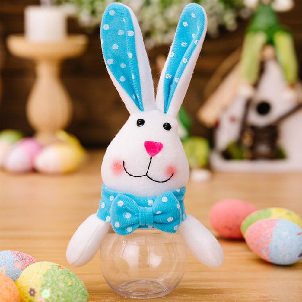 1-6pcs Easter Bunny Candy Box Transparent Jar Easter Gift Box Storage Container For Easter Basket Stuffers & Decorations