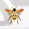 Women Men Classic Rhinestone Enamel Bee Pin Badges Elegant Unisex Insect Series Clothing Suit Brooch Jewelry