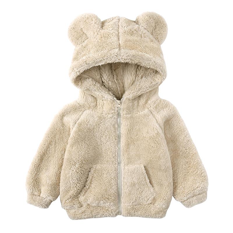 Toddler Baby Boys Girls Winter Coat Bear Ears Hoodie Jacket Thicken Warm Outwear Children Sweatshirt