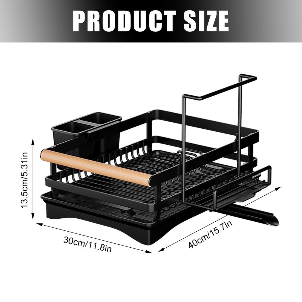 

Dish Drainer Large Detachable Multifunctional Draining Organizer Kitchen Counter Organizer For Home RV Hotel Restaurant чёрный