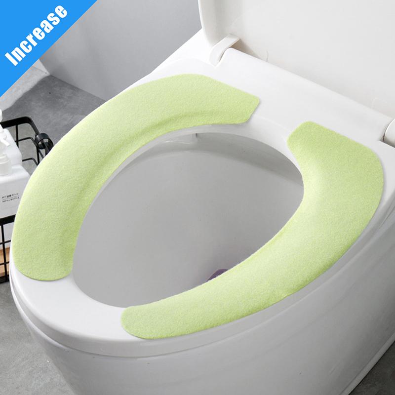 2Pc/Set Universal Toilet Seat Cover Soft Wc Paste Toilet Sticky Seat Pad Washable Bathroom Seat Lid Cover Pad Cushion