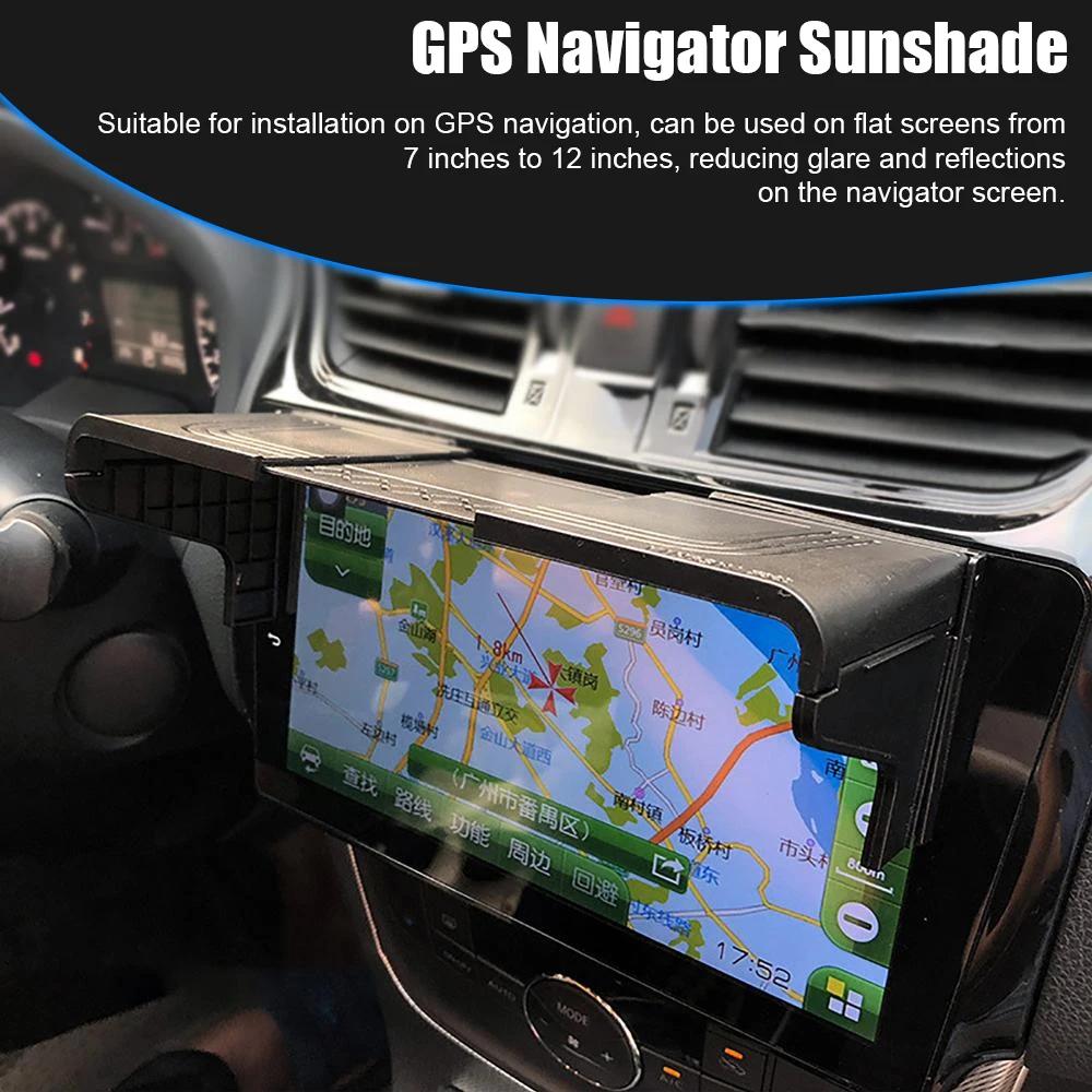 

Car GPS Navigation Sun Shade 7-12 Inch Anti-Glare Visor Display Screen Cover Auto Interior Accessory Universal Fit Easy Install чёрный