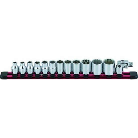 Mitroy Socket Wrench 14 SH314M 3/8" Set, 12-Link, Pieces,