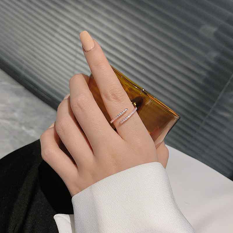 Minimalist Thin Rings For Women Wedding Brilliant Cubic Zircon Versatile Female Finger Ring Jewelry Gifts