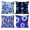 Evil Eye Symbol Art Cushion Cover Pattern Printed Pillowcase for Living Room Sofa Cushion Cover & Bedroom Decor