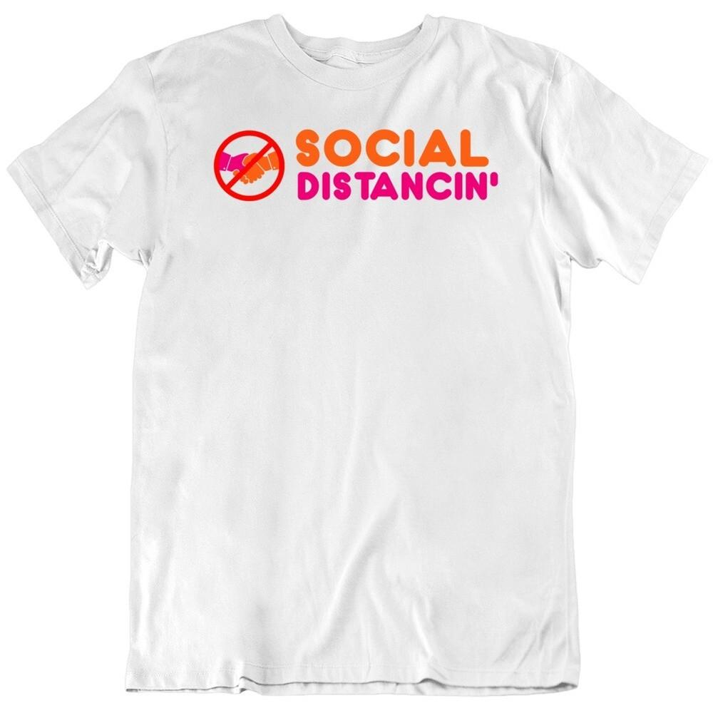 Социальное дистанцирование 2020 Dunkin Пародия v2 Футболка Унисекс Футболка XXL