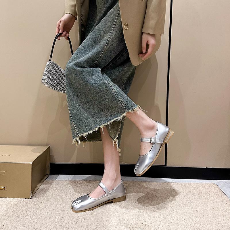Fashion Women New Split Toe Flats Loafers Shallow Soft Leather Mules Casual Outdoor Walking Sneakers Mary Jane Shoes Zapatos Mujer