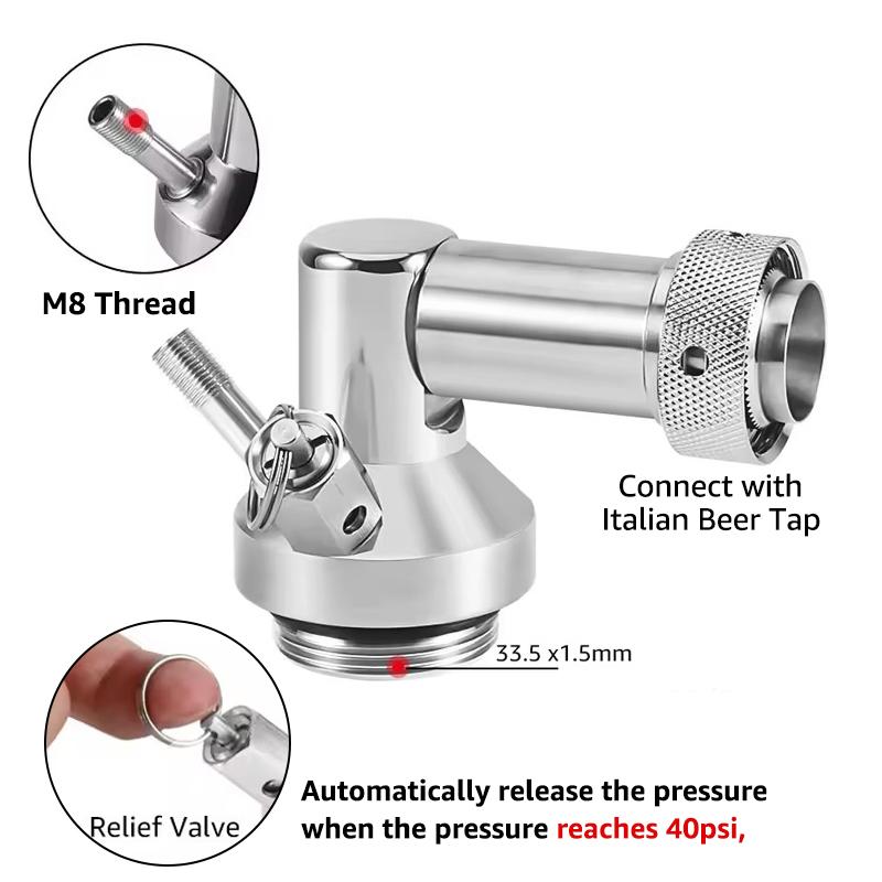 Draft Beer Tap Keg Dispenser,Brew Mini Keg Growler Kit with Beer Faucet,Adjustable Pressure Mini Co2 Regulator,beer barrel spear