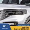 Захисна плівка для фар автомобіля Smoke Black, вирізана за розміром, для Ford Explorer 2016-2026, TPU PPF, стійка до подряпин, високоглянцева вінілова плівка для автомобіля