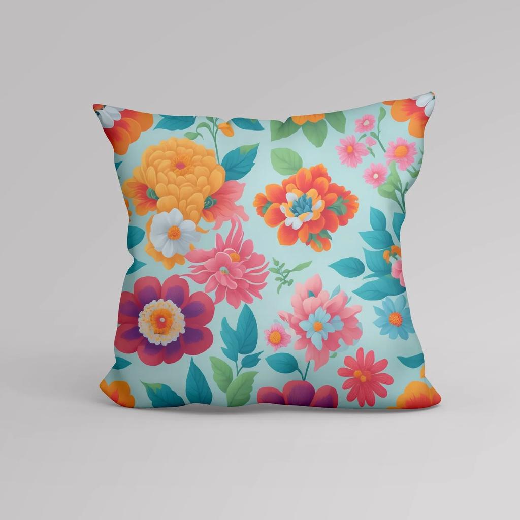 Luxury Home Decoration Cushion Cover Office Sofa Cushion Cover Small Fresh Cartoon Floral Pattern Printed Pillow Cover