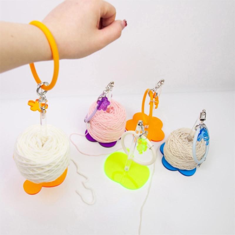 Handgelenk-Garnspender Acryl Tragbarer Handgelenk-Garnhalter mit Silikon-Handgelenkband zum Stricken Häkeln Basteln