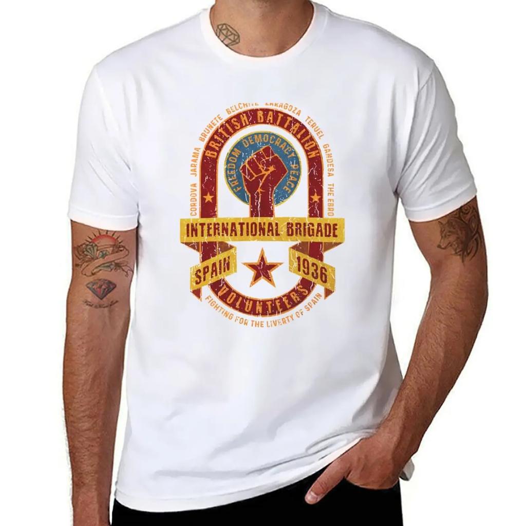 International Brigade - British Battalion T-shirt for A Boy Customs Quick-drying Designer T Shirt Men