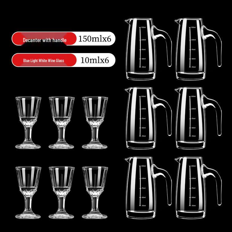 Kristall Baijiu Karaffe Set mit kleinen Luxus-Weingläsern