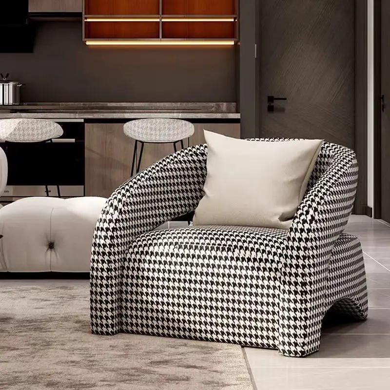 Casual Fabric Single Sofa Nordic Simple Living Room Furniture With Armrest And Backrest Lounge Chair Modern Leisure Sofa Chair