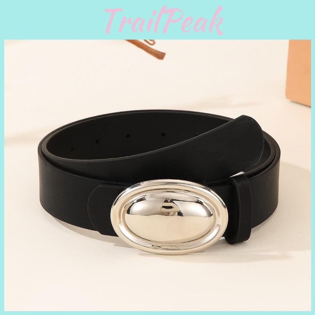 Fashionable Womens Casual Belt With Smooth Egg Shaped Buckle For Looks Daily