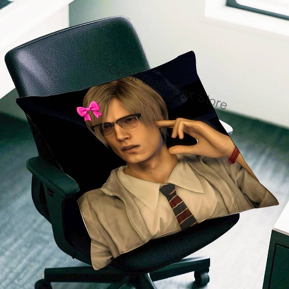 

Cartoon Leon Kennedy Anime Celebrity Merchandise AllMatch Printed Pillow Case Sofa Car Office Room Decoration Protector 30x30cm