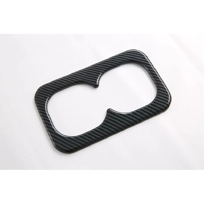 For Mitsubishi Triton L200 2024 Carbon Fiber Style Rear Seat Drink Cup Holder Chrome Trim Cover Bezel Surround Frame
