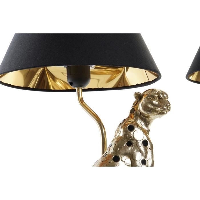 Desk Lamp - African Design - Silver, Black, Gold - 26x26x46 Cm - Polyester Resin