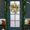 Simulated Wreath Autumn Maple Leaf Pumpkin Pine Cone Berry Wreath Realistic Simulated Fall Harvest Thanksgiving Door Decor