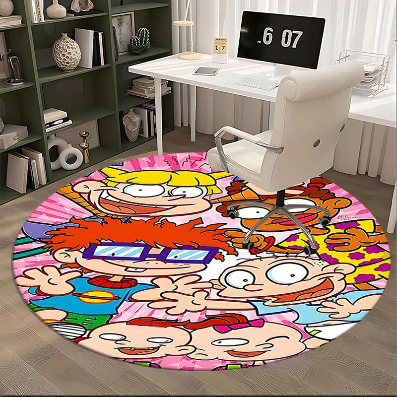 Chill Mat Round Carpet: Vibrant Cartoon Characters for Home Decor, Office, Living Room, Bedroom, Gift Idea0286b