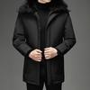 New Men's Down Jacket for Men's Mid-length Live-length Live-face Removable Suitable for Middle-aged and Elderly People In Autumn and Winter