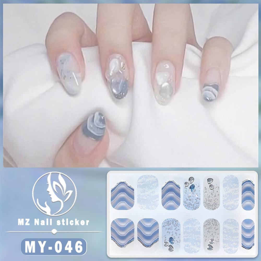 Dreidimensionaler wasserdichter No-Bake Gel-Nagellack-Film Vollsticker Imitations-Diamant-Nagelfilm-Papier Nagelfilm-Papier