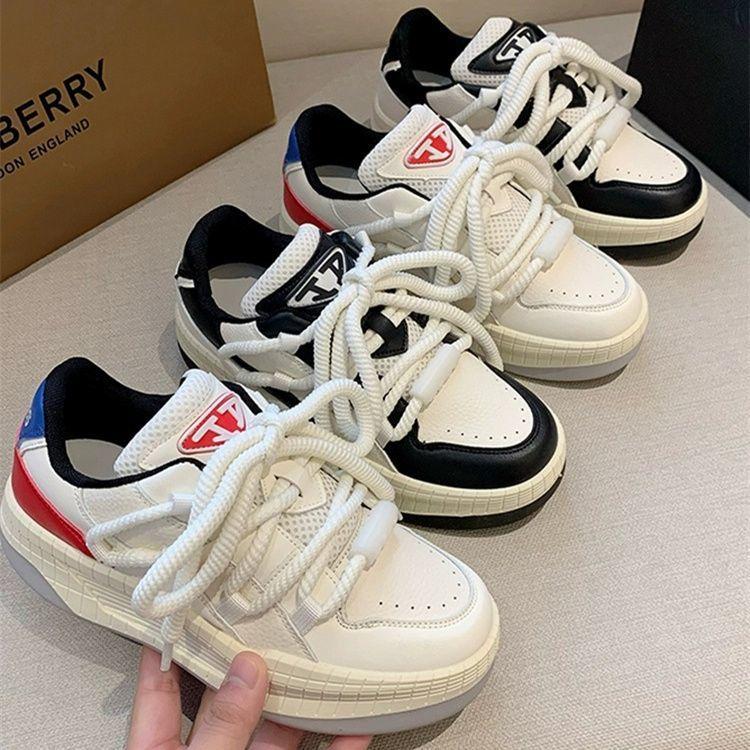 Autumn Platform White Shoes Black and White Panda Skateboard Couple Country Bread Shoes Casual Sports Shoes