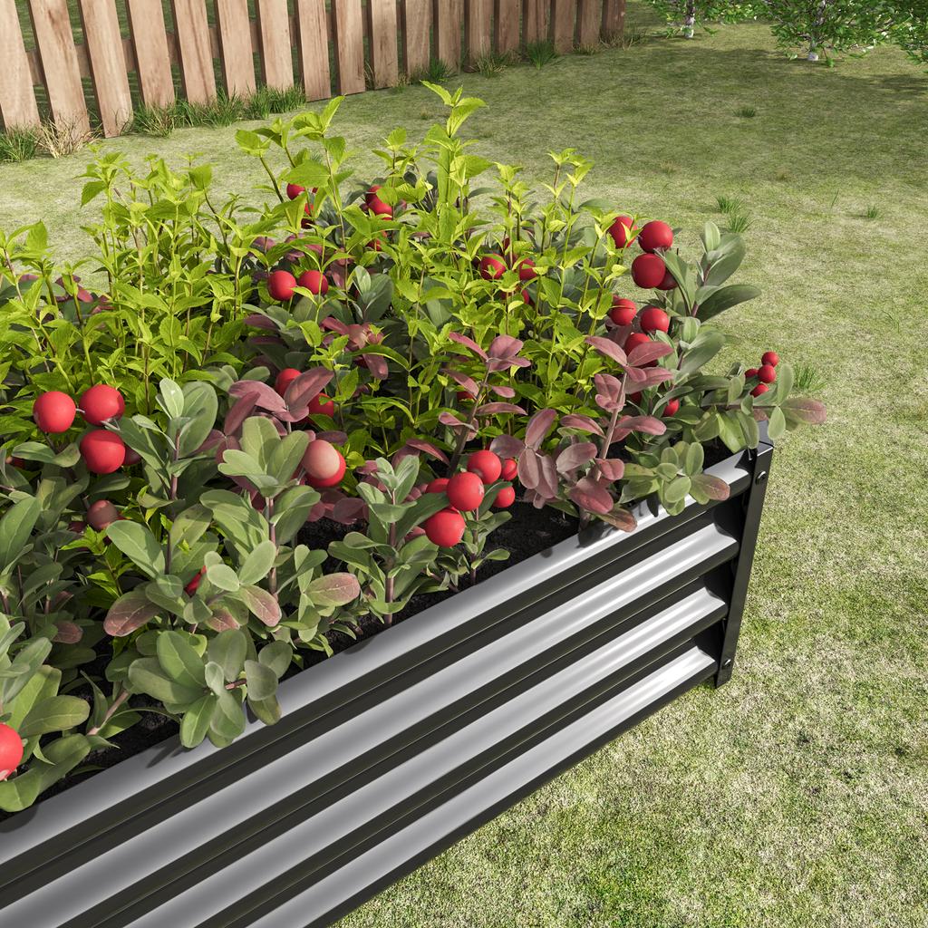 Raised Bed, Metal Planter Bed for Garden made of Robust Sheet Steel, Rust Protection, Kit without Bottom, Ideal for Vegetables, Herbs & Flowers Anthr
