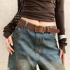 Maillard Styles Retro Mode Wildleder Gürtel Mit Metallschnalle Taillengürtel Ins Vielseitiger Dekorationsgürtel