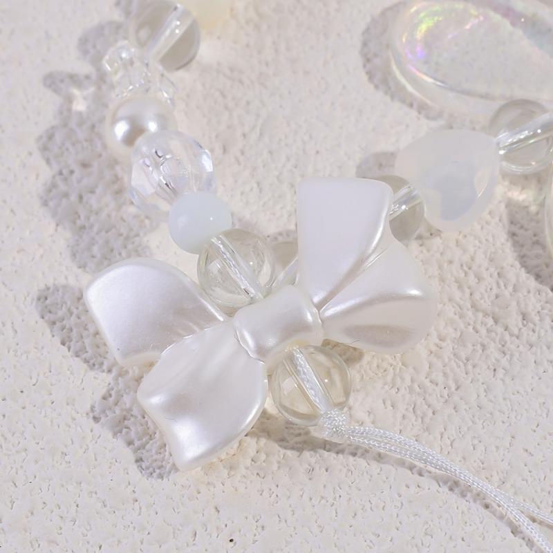 Crystal Butterfly Beaded Mobile Phone Bracelet Strap Cellphone Wrist Strap for IPhone Samsung Xiaomi Phone Telephone Charm Strap