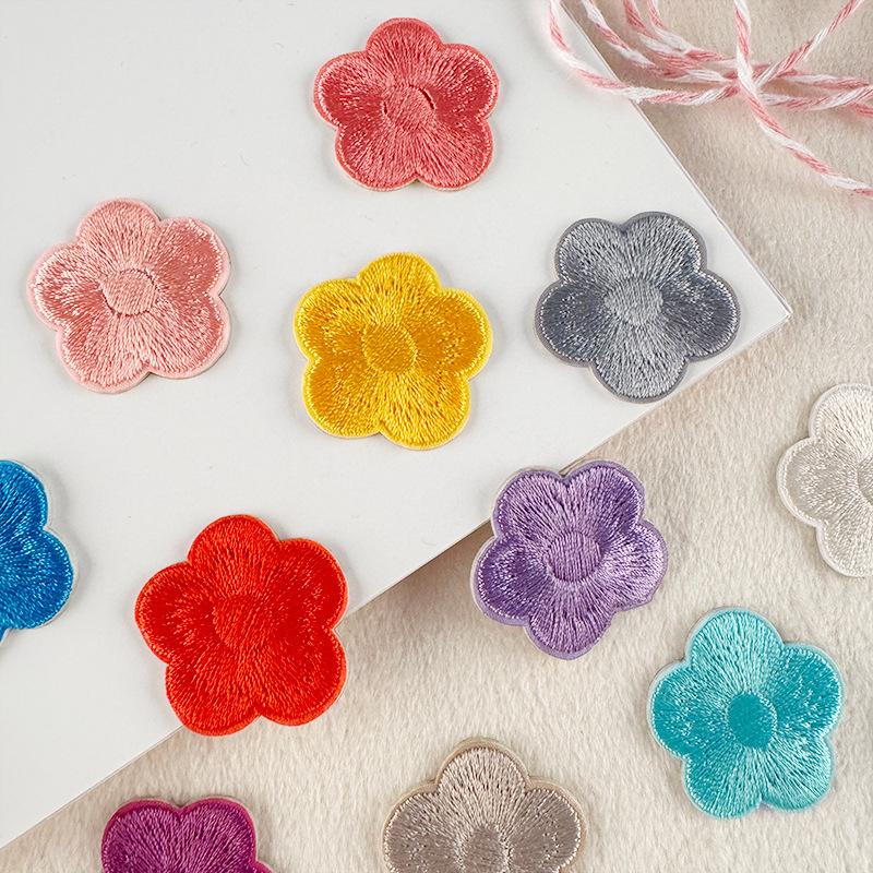 Embroidery Label Plum Blossom Cloth Label Hand Account DIY Clothing Accessories Down Jacket Patch Sticker Embroidery Cloth Sticker