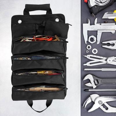Tool Roll Bag Oxford Cloth Easy To Carry Zippers Secure Buckle Gifts Pouch Heavy Duty Storage Case