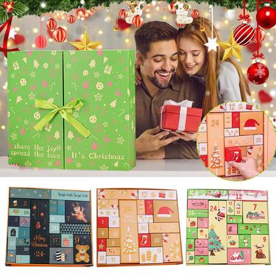 2024 New Christmas Mystery Gift Box 24 Days Countdown Calendar Advent Cardboard Empty Surprise Boxes To Fill For Small Gift M7i1
